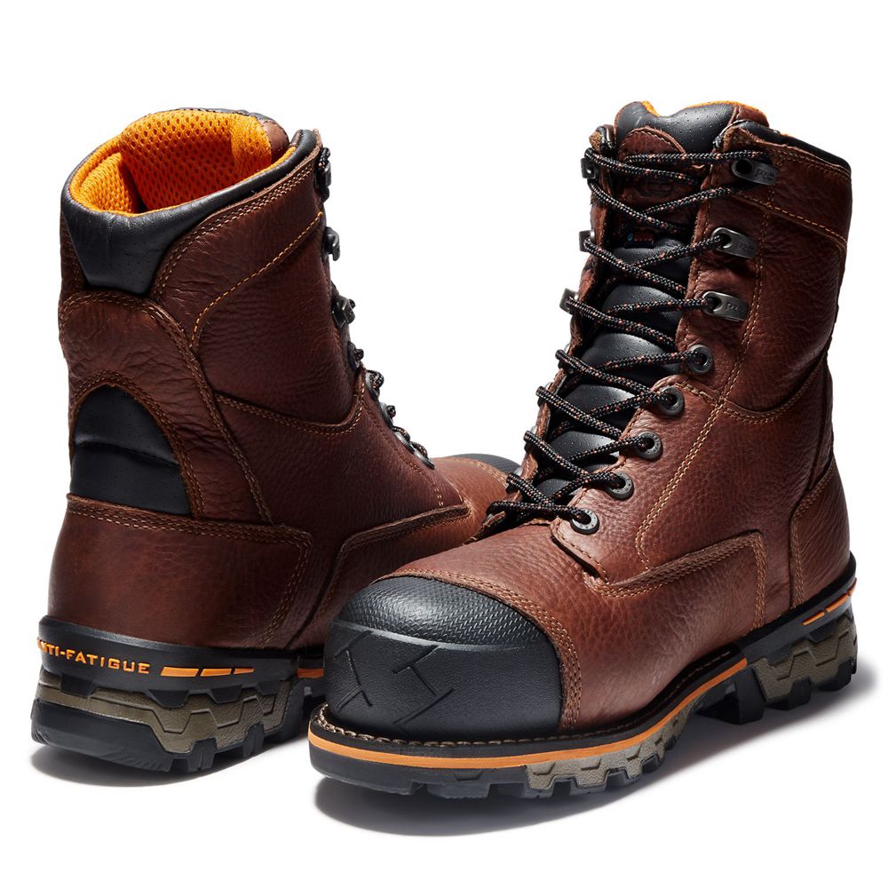 Timberland Mens Work Boots PRO® Boondock 8\" Comp Toe - Brown/Black - India FP1473920